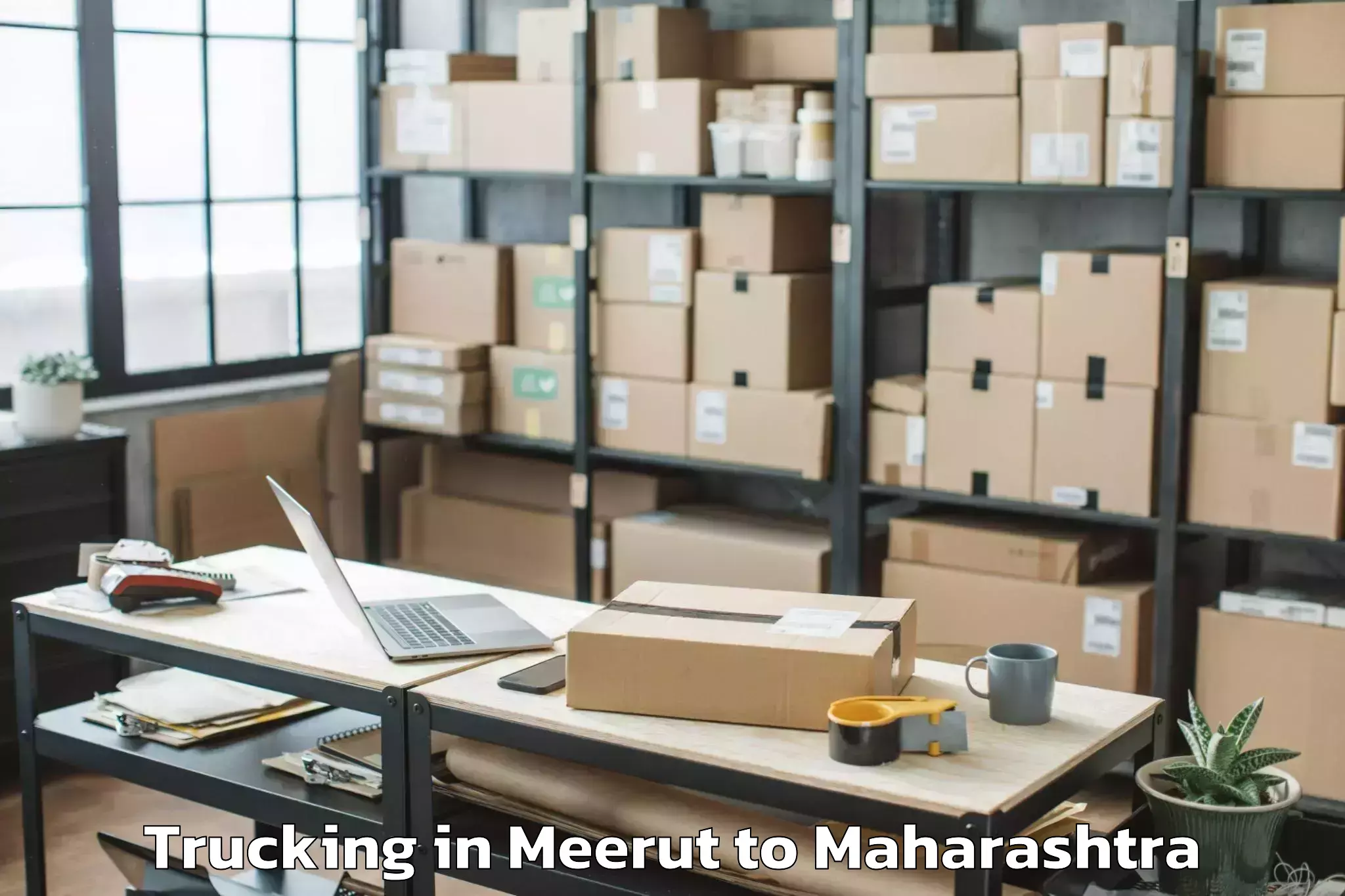 Easy Meerut to Bhamragad Trucking Booking